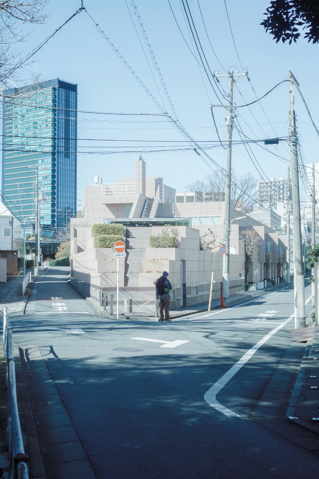 man on street corner